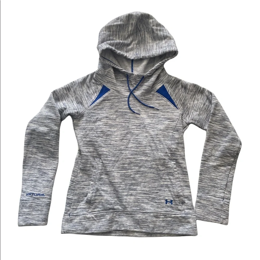 Under Armour Girls Charged Cotton Storm Marble Hoodie Sz 4-6